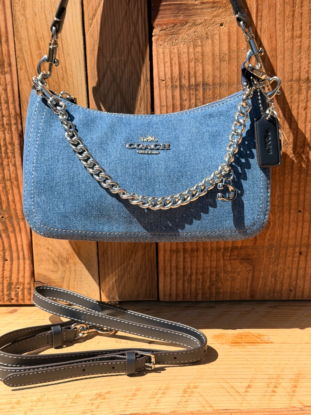 Coach Teri Shoulder Bag in Signature Denim 💙✨🤍